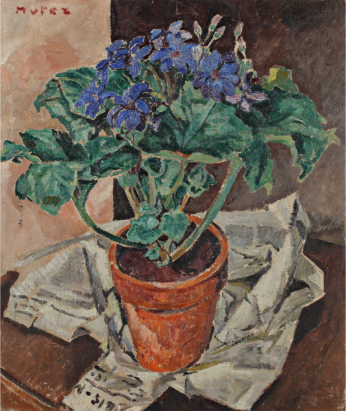 Nature morte aux iris et au journal